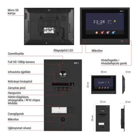 GoSmart IP-880A 2WIRE otthoni videó kaputelefon készlet WiFi-vel