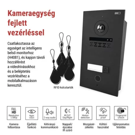 GoSmart kameraegység az IP880B 2WIRE monitorhoz és az IP-880A 2WIRE kaputelefonhoz, 1 gomb
