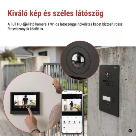 GoSmart kameraegység az IP880B 2WIRE monitorhoz és az IP-880A 2WIRE kaputelefonhoz, 1 gomb