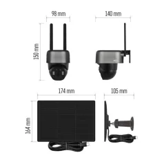   GoSmart Kültéri akkumulátoros kamera IP-6100G HAWK 4G LTE-vel és napelemmel