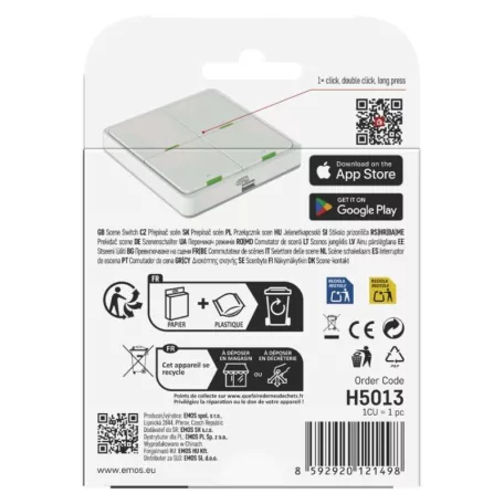 GoSmart Okos hordozható 4 funkciós szcenárió kapcsoló IP-2004ZW, ZigBee 3.0