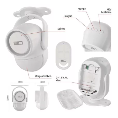 GoSmart riasztó IP‑126L GUARDIAN mozgásérzékelővel, 6× ajtó/ablak érzékelő, WiFi