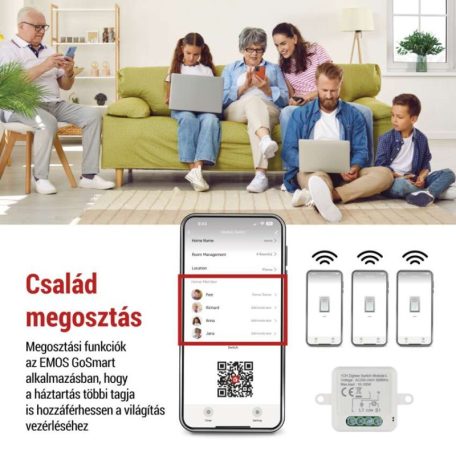 GoSmart kapcsolómodul IP-2103SZ, ZigBee, 1 csatornás (nem igényel N vezetéket)