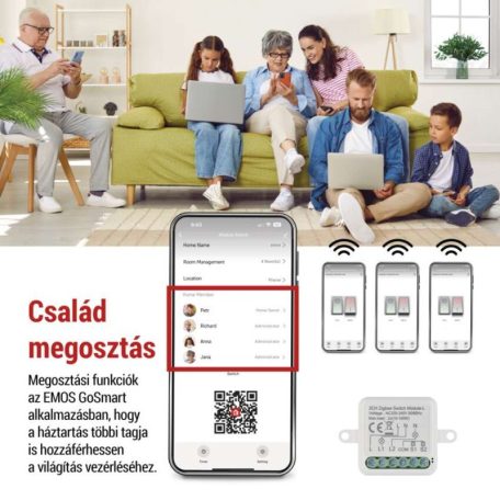 GoSmart kapcsolómodul IP-2104SZ, ZigBee, 2 csatornás (nem igényel N vezetéket)