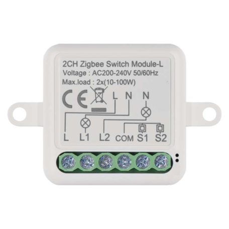 GoSmart kapcsolómodul IP-2104SZ, ZigBee, 2 csatornás (nem igényel N vezetéket)