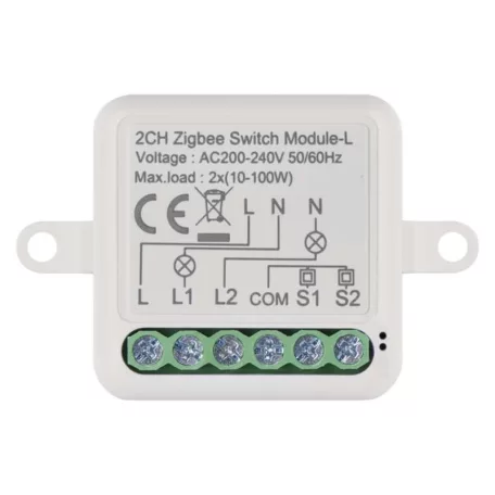 GoSmart kapcsolómodul IP-2104SZ, ZigBee, 2 csatornás (nem igényel N vezetéket)