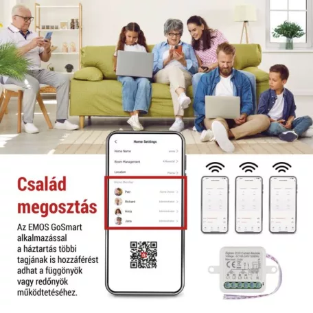 GoSmart motoros modul IP-2122CZ, ZigBee, 2 csatornás