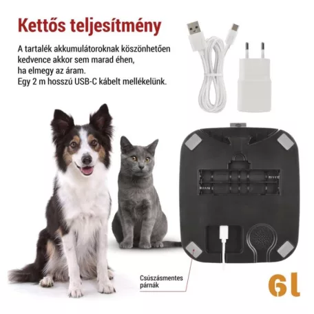 GoSmart állateledel adagoló kamerával Pet Care, 6 l, fekete, Wi-Fi