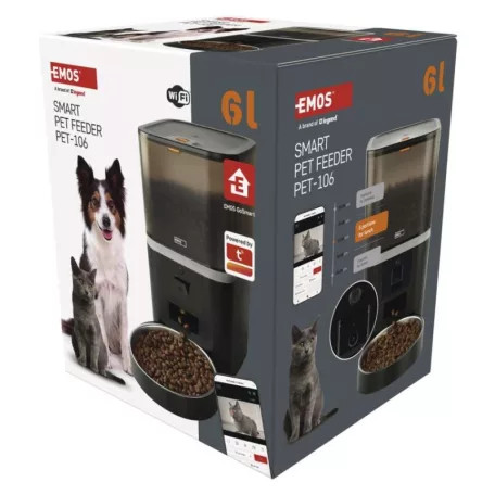 GoSmart állateledel adagoló kamerával Pet Care, 6 l, fekete, Wi-Fi