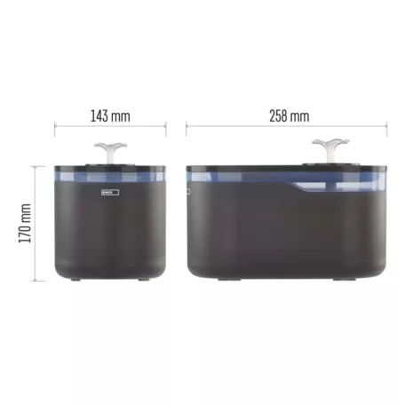 Pet Care háziállat itató, 2,6 l, szürke