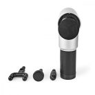 Sport Masszázs Pisztoly | Elemes Áramellátás | Beépített Lítium-ion | Újratölthető | 6 Masszázs Mód | 4 Cserélhető Tartozék | Fekete / Szürke