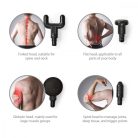 Sport Masszázs Pisztoly | Elemes Áramellátás | Beépített Lítium-ion | Újratölthető | 6 Masszázs Mód | 4 Cserélhető Tartozék | Fekete / Szürke