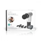 Sport Masszázs Pisztoly | Elemes Áramellátás | Beépített Lítium-ion | Újratölthető | 6 Masszázs Mód | 4 Cserélhető Tartozék | Fekete / Szürke