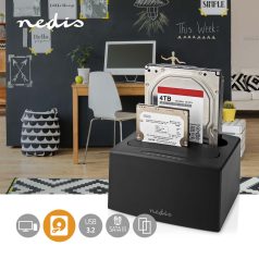   Merevlemez dokkoló állomás | USB 3.2 Gen1 | USB Type-A | 2 Lemez | 2.5 / 3.5 " | USB 3.2 Gen1 | Dokkolás | Asztal