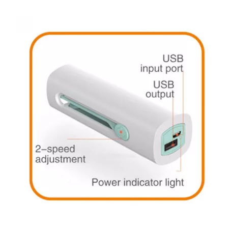 HOME HF 10T Kézi, tölthető ventilátorl,  10cm, türkiz, powerbankkal