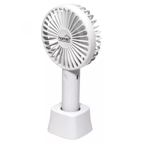 Home HF 9/WH kézi, tölthető ventilátor, 4 W, 10 cm-es lapátátmérő, 3 fokozat, 1200 mAh Li-ion akkumulátor, asztali tartó, fehér