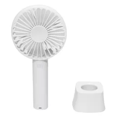   Home HF 9/WH kézi, tölthető ventilátor, 4 W, 10 cm-es lapátátmérő, 3 fokozat, 1200 mAh Li-ion akkumulátor, asztali tartó, fehér