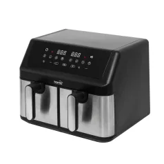   HOME HGAF29 duplakosaras forrólevegős sütő, 2 x 4,5L, 2000 W, digitális vezérlés, 8 féle üzemmód
