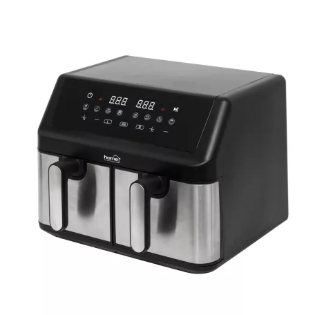 HOME HGAF29 duplakosaras forrólevegős sütő, 2 x 4,5L, 2000 W, digitális vezérlés, 8 féle üzemmód