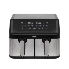   HOME HGAF29 duplakosaras forrólevegős sütő, 2 x 4,5L, 2000 W, digitális vezérlés, 8 féle üzemmód