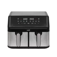   HOME HGAF29 duplakosaras forrólevegős sütő, 2 x 4,5L, 2000 W, digitális vezérlés, 8 féle üzemmód