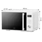 HOME HGMH25GR mikrohullámú sütő, 25 liter, grillfunkció, 25l, fehér, 900 W, digitális, 5 fokozat, gyerekzár