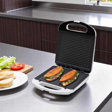 HOME HGP4 panini szendvicssütő, 1200 W, nagy sütőfelület, tapadásmentes, jelzőfények