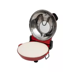   HOME HGPZ30 elektromos pizzasütő, 1200W, max. 430 °C, mechanikus hőmérő, pizzakő, duplafalú ablak, alsó/felső sütés