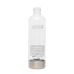   Home HGSZG1000P vizes palack, HGSZG1000 szódagéphez, BPA mentes, PET műanyag, rozsdamentes acél fedő és talp, 1 L, 850 ml szénsavasítható