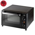 Home HG MS 10 mini sütő termosztáttal, teljesítmény 1050 W, 9 literes, max. 230 °C, dupla üvegezésű ajtó, fekete