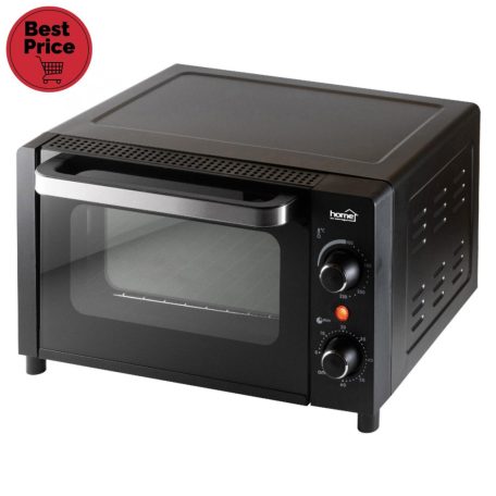 Home HG MS 10 mini sütő termosztáttal, teljesítmény 1050 W, 9 literes, max. 230 °C, dupla üvegezésű ajtó, fekete