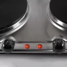 Home hg r 044ss Rezsó, rozsdamentes, dupla hordozható elektromos főzőlap, 1500 W + 1000 W INOX FŐZŐLAP elektromos