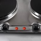 Rezsó, rozsdamentes, dupla hordozható főzőlap, 1500 W + 1000 W