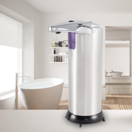 Szappanadagoló, szenzoros, rozsdamentes, 220 ml