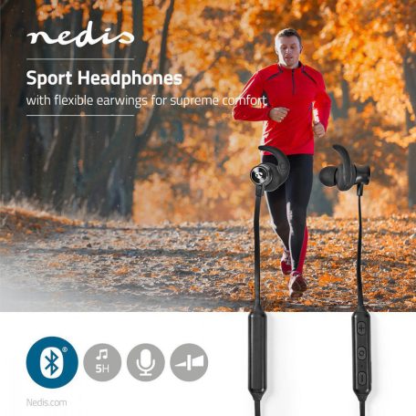 Bluetooth® fülhallgató | Maximális akkumulátor lejátszási idő: 5 óra | Beépített mikrofon | Hangvezérlés támogatás | Hangerő szabályozás | Fül szárny | Fekete