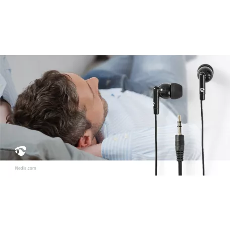 Vezetékes fülhallgató | 3.5 mm | Kábel hossz: 1.20 m | Hangerő szabályozás | Fekete