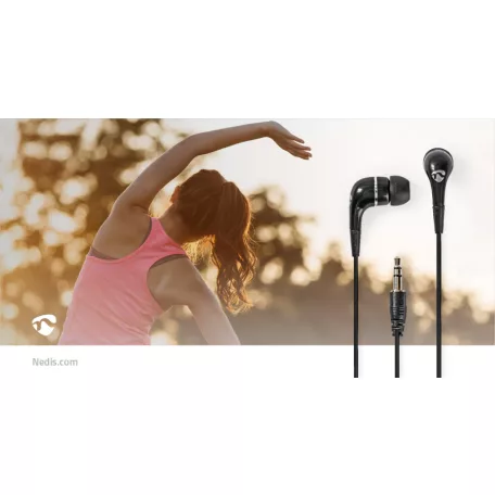 Vezetékes fülhallgató | 3.5 mm | Kábel hossz: 1.20 m | Fekete