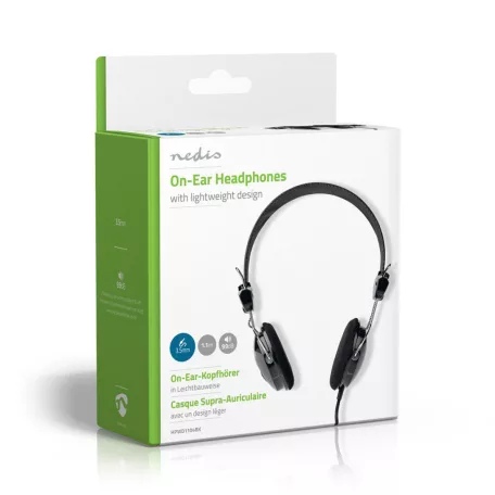 On-Ear vezetékes fejhallgató | 3.5 mm | Kábel hossz: 1.10 m | Fekete