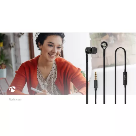 Vezetékes fülhallgató | 3.5 mm | Kábel hossz: 1.20 m | Beépített mikrofon | Hangerő szabályozás | Ezüst / Fekete