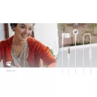 Vezetékes fülhallgató | 3.5 mm | Kábel hossz: 1.20 m | Beépített mikrofon | Hangerő szabályozás | Fehér