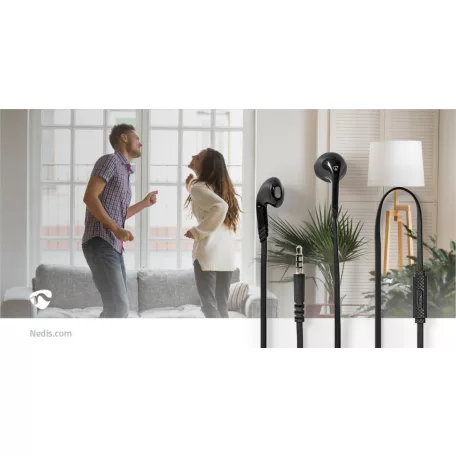 Vezetékes fülhallgató | 3.5 mm | Kábel hossz: 1.20 m | Beépített mikrofon | Hangerő szabályozás | Fekete