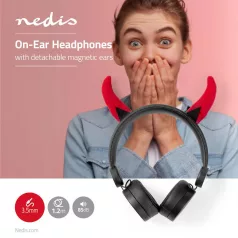   On-Ear vezetékes fejhallgató | 3.5 mm | Kábel hossz: 1.20 m | 85 dB | Fekete / Piros