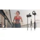 Vezetékes fülhallgató | 3.5 mm | Kábel hossz: 1.20 m | Beépített mikrofon | Hangerő szabályozás | Fül szárny | Fekete