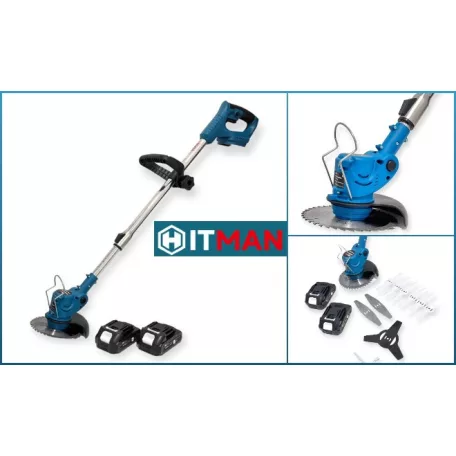 Hitman HT-BGT-1532R Profi akkus fűkasza szegélynyíró, teleszkópos fűkasza és bozótvágó 2db 62V akkuval Hitman akkumulátoros fűkasza