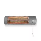 Nedis fürdőszobai fűtőtest kvarccsöves fűtés (FK 24) htba10gy állítható hőmérséklet 2 fokozat húzókapcsoló infra Fürdőszoba fűtőtest | 1200 W | 2 Hőmód | X4 | Szürke