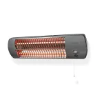 Nedis fürdőszobai fűtőtest kvarccsöves fűtés (FK 24) htba10gy állítható hőmérséklet 2 fokozat húzókapcsoló infra Fürdőszoba fűtőtest | 1200 W | 2 Hőmód | X4 | Szürke