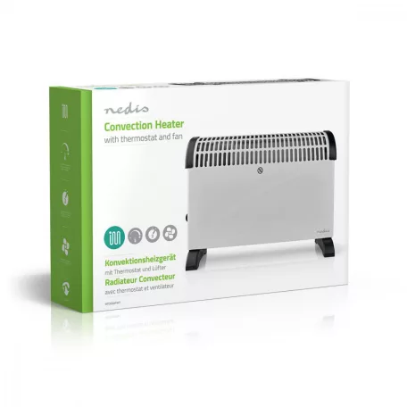 Nedis Konvektor, fűtőpanel programozható, 750/1250/2000 W ,Turbó ,Fehér - HTCO20FWT - Konvektor-fűtés | 2000 W | 3 Hőbeállítások | Turbó funkció | Állítható hőmérséklet | Beépített fogantyúval | Fehér