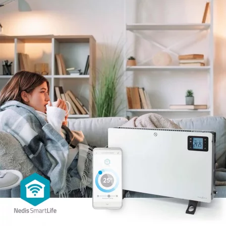 Nedis Prémium fűtőtest SmartLife Konvektor | Wi-Fi | 2000 W | 3 Hőbeállítások | LCD | 5 - 37 °C | Állítható hőmérséklet | Fehér htco50wtw