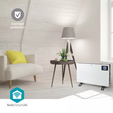 Nedis Prémium fűtőtest SmartLife Konvektor | Wi-Fi | 2000 W | 3 Hőbeállítások | LCD | 5 - 37 °C | Állítható hőmérséklet | Fehér htco50wtw
