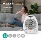 Fan Heater | 1000 / 2000 W | Állítható hőmérséklet | 2 Hőbeállítások | Beépített fogantyúval | Borulás ellen védett | Fehér